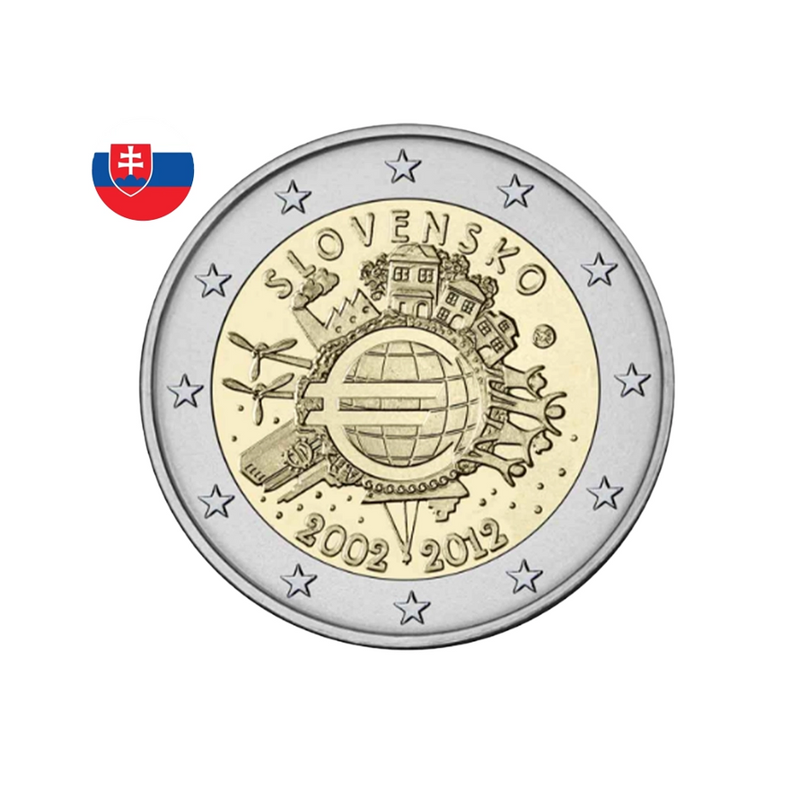 Slovaquie 2012 - 2 Euro Commémorative - 10 ans de l'Euro
