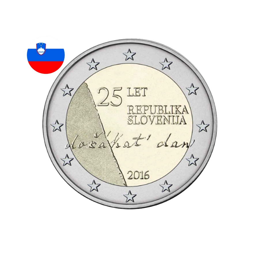 Slovénie 2016 - 2 Euro commémorative - 25ème anniversaire de l'Indépendance de la République de Slovénie