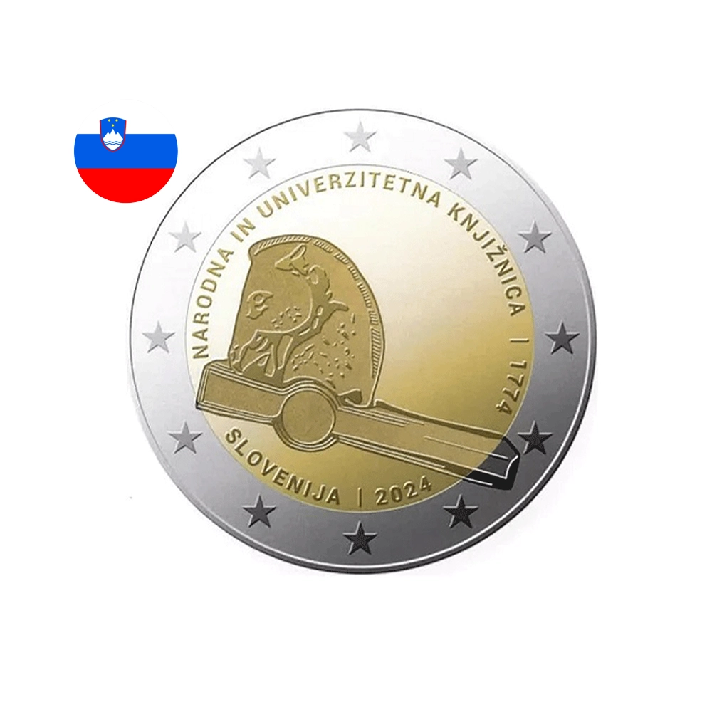 Slovénie 2024 - 2 Euro Commémorative - 250è Anniversaire de la Bibliothèque nationale et universitaire de Slovénie