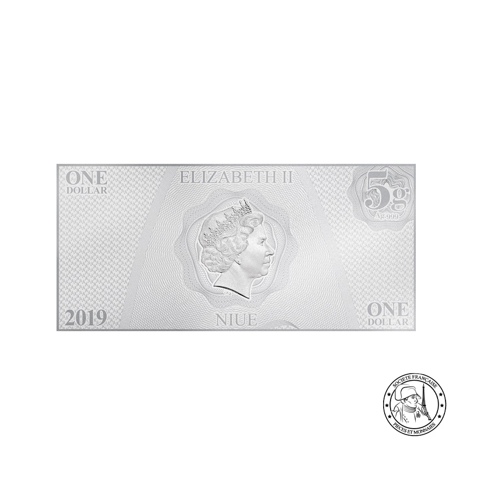 Star Trek Chats - Billet de 1 Dollar Argent  - BU 2019