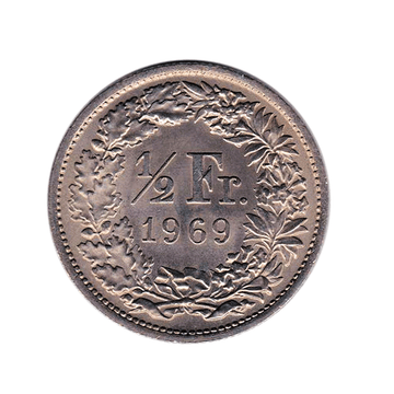 ½ frank - Helvetia Debout - Zwitserland - 1968-2023