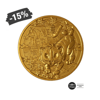 Calendrier Chinois 2022 - Année du Tigre - Monnaie de ¼ Euro