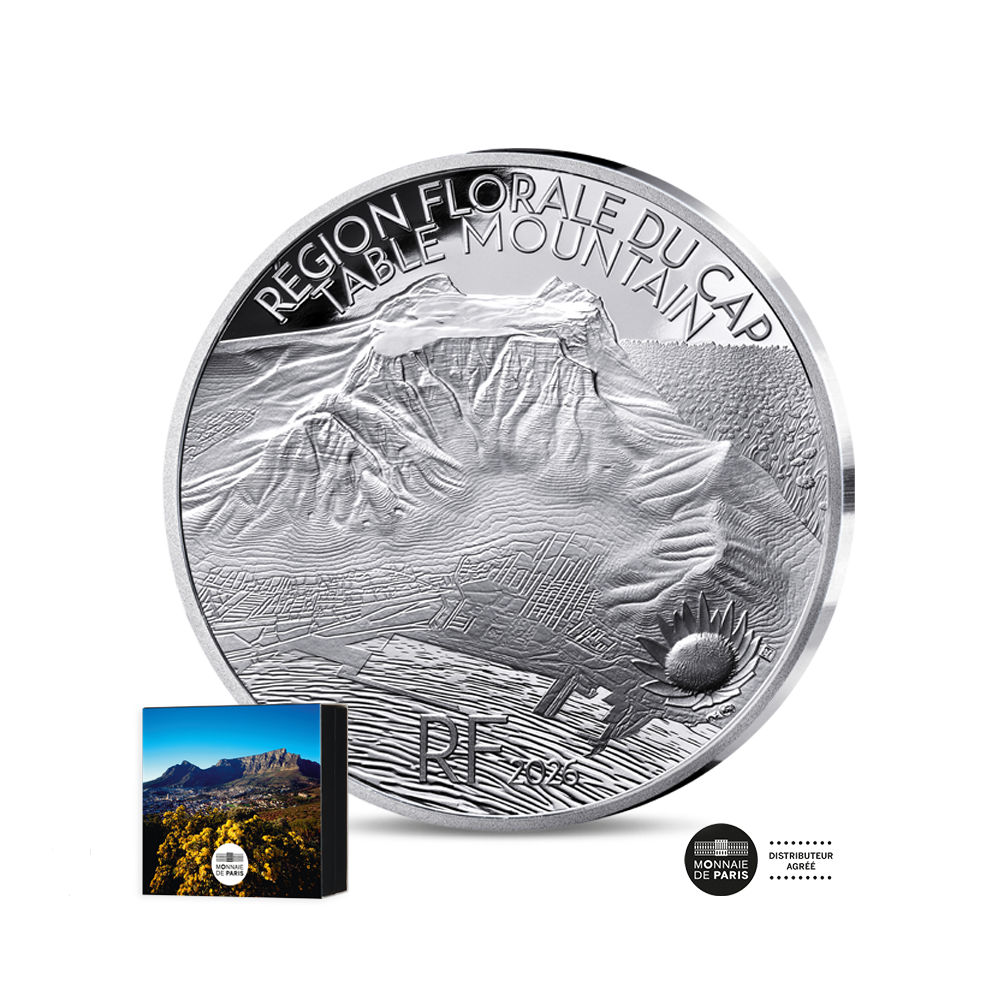 ⁣⁢UNESCO - Table Mountain - 10 Euro Silver Coin - Proof 2026⁤⁣