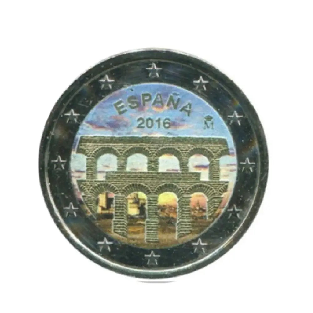 Espagne 2016 - 2 Euro Commémorative - Aqueduc de Ségovie - Colorisée