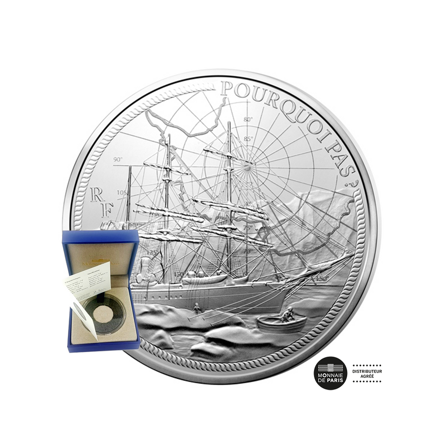 Les grands navires français "Pourquoi Pas ?" - Monnaie de 10 Euro Argent - BE 2014