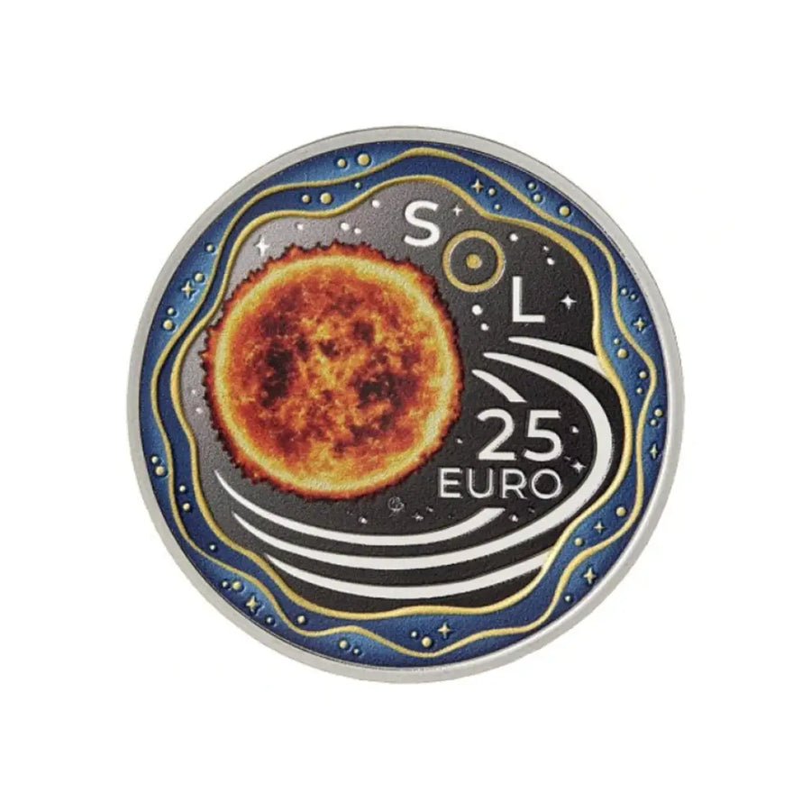 Luxembourg 2025 - Système solaire - Coffret avec monnaie de 25 Euros en Argent Soleil - BE 2025