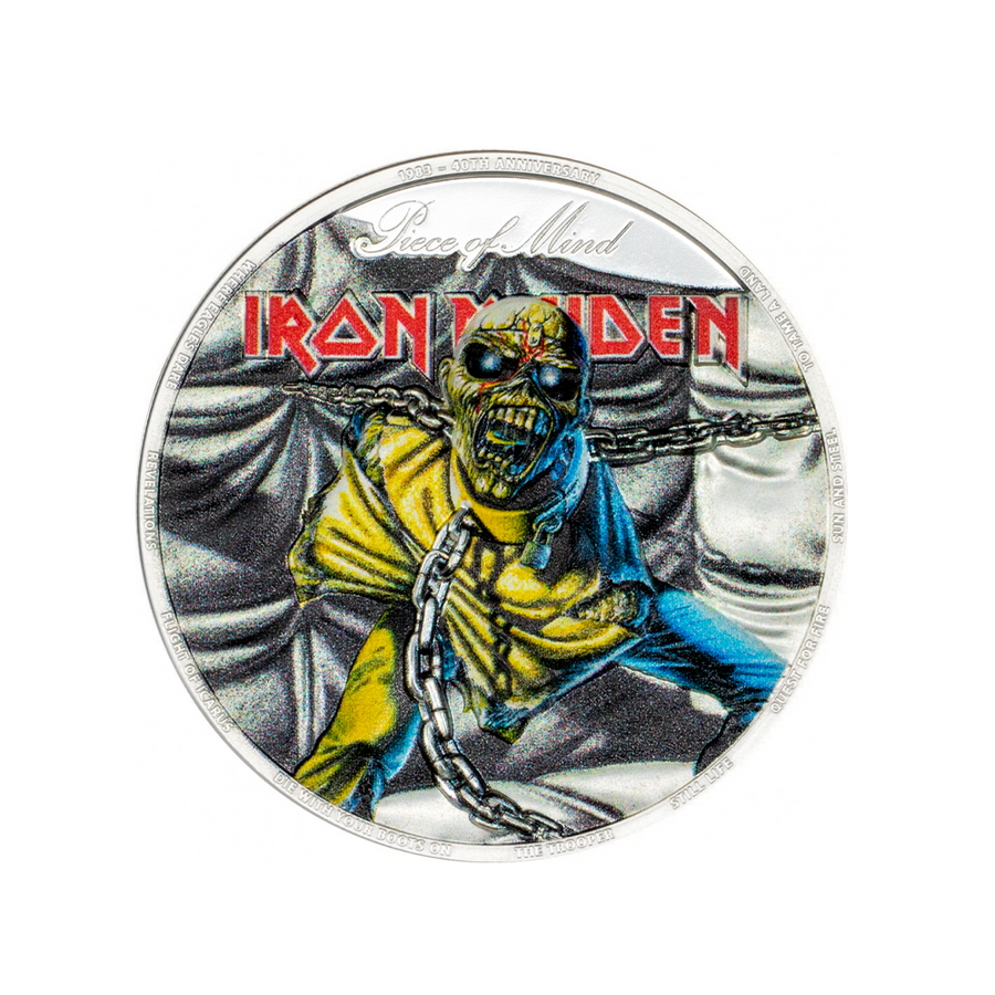 Iron Maiden - Piece of Mind - Monnaie de 10 Dollar Argent - BE 2023