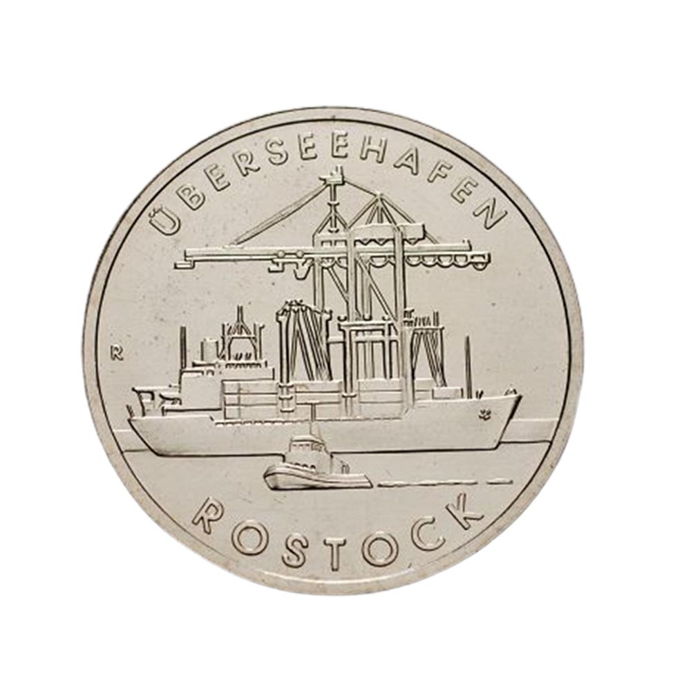 Allemagne - Monnaie de 5 Mark - Port de Rostock