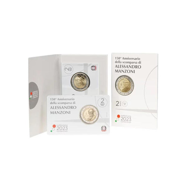 ⁣⁢Ιταλία 2023 - 2 Ευρώ Coincard - 150ή επέτειος από την εξαφάνιση του Alessandro Manzoni - BU⁤⁣