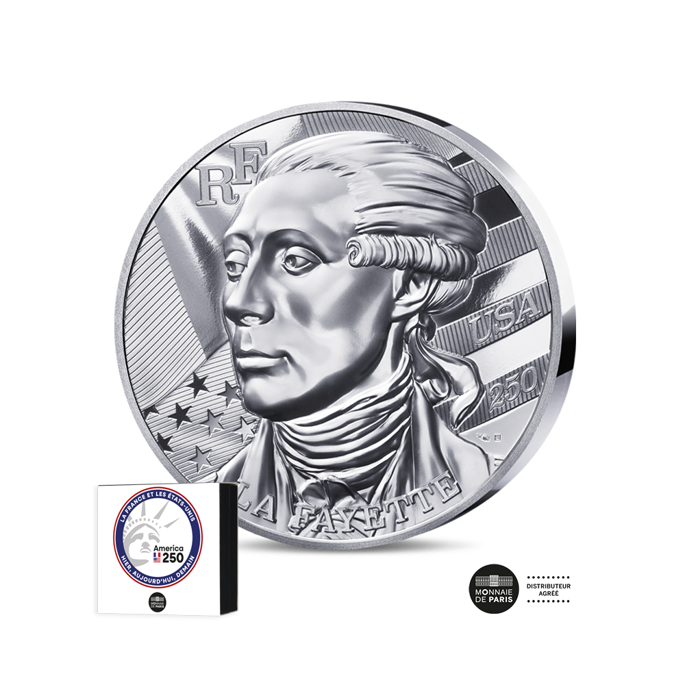 Washington - Lafayette - Monnaie de 50 Euros 5 Oz Argent - BE Haut-Relief 2026