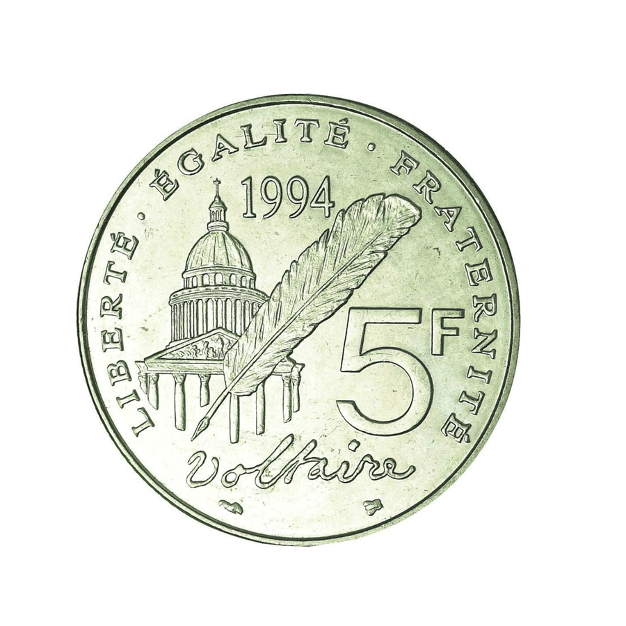 5 francs - Voltaire - France - 1994