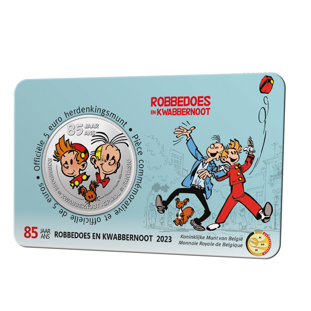 Belgium 2023 - 5 Euro commemorative - 85th anniversary of Spirou and Fantasio - Coincard in color