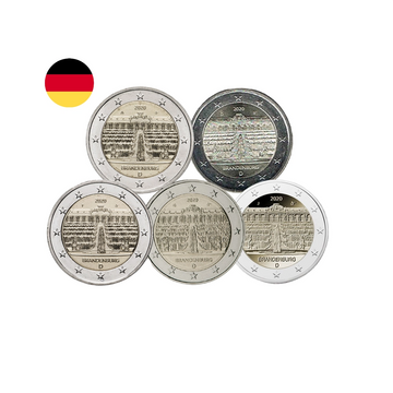Allemagne 2020 - 2 Euro Commémorative - Lot de 5 ateliers -  Brandebourg