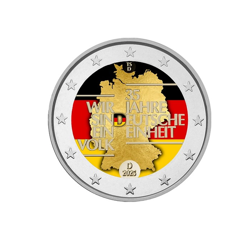 Allemagne 2025 - 2 Euros commémorative - 35ème anniversaire de la réunification allemande - Variantes disponibles - Colorisée