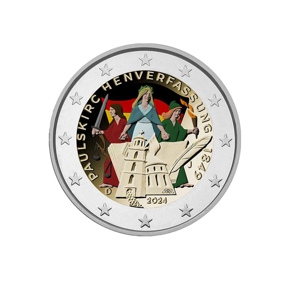 Allemagne 2024 - 2 Euro Commémorative - 175è Anniversaire de l'inauguration de l'église Saint Paul - Colorisée