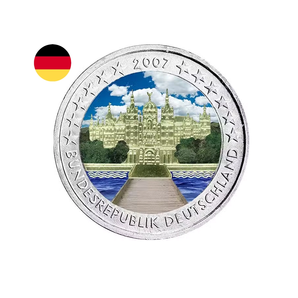 Allemagne 2007 - 2 Euro Commémorative - Château de SCHWERIN - Colorisée