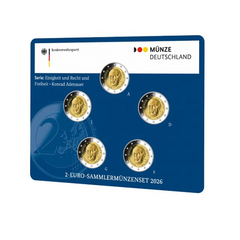 Allemagne 2026 - 2 Euros commémorative - 150e anniversaire de la naissance de Konrad Adenauer - BU