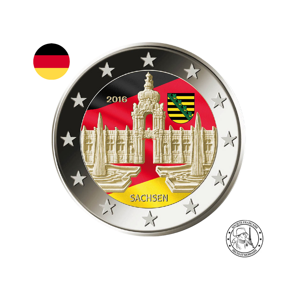 Allemagne 2016 - 2 Euros Commémorative - Saxe - Colorisée
