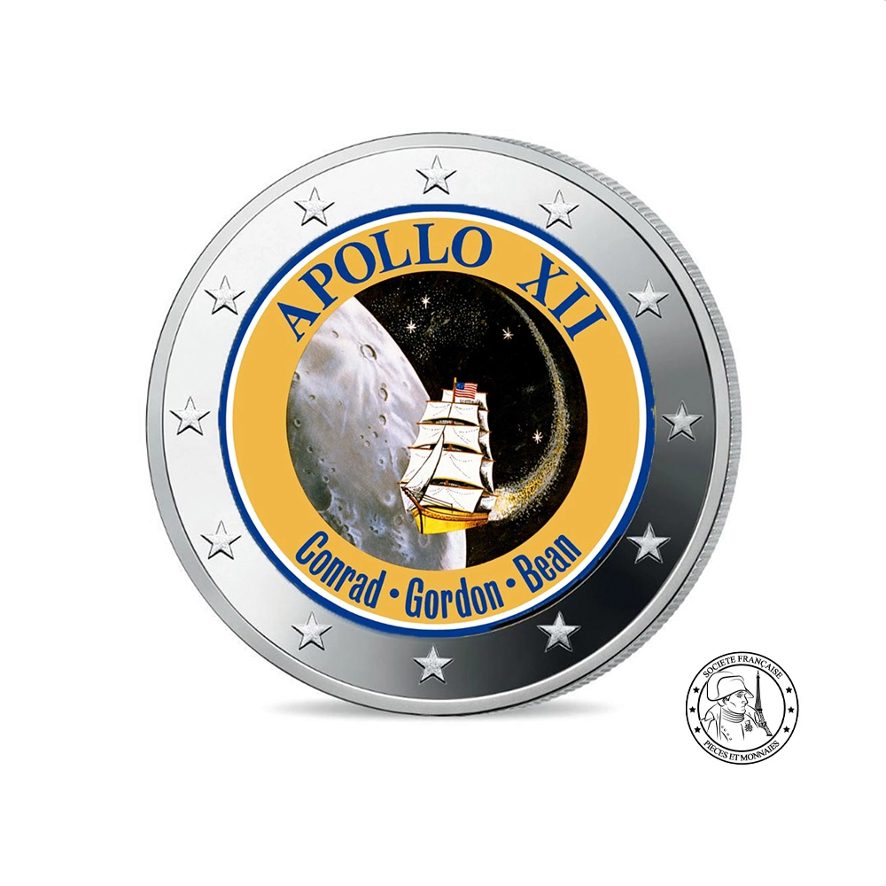 Mission Apollo XII - 2 Euro Commémorative - Colorisée
