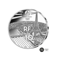 Paris 2024 Jogos Olímpicos - Sports Sports - Para Atletismo - Mint de € 10 Silver - Be 2024