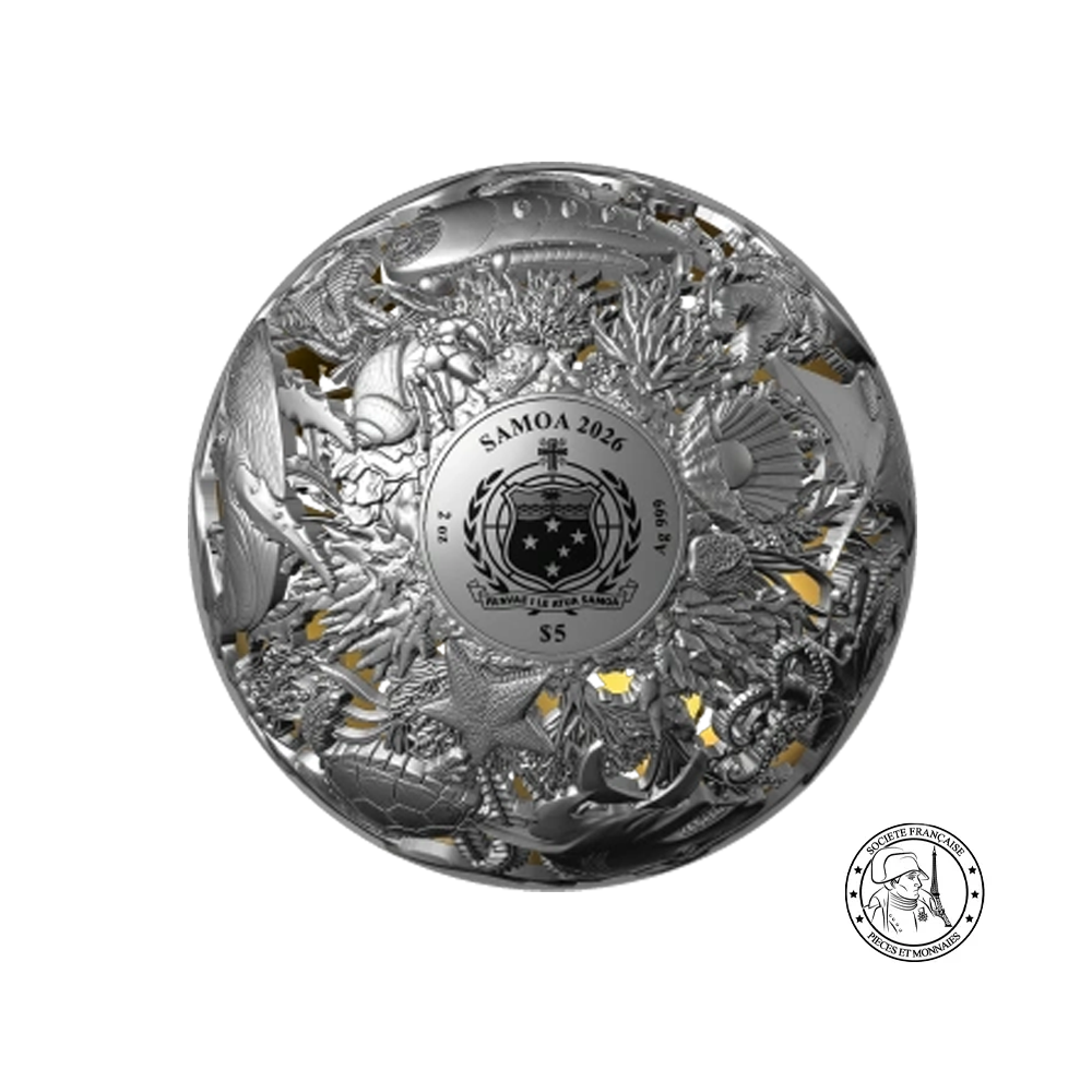 Surface et profondeur - Monnaie de 5 Dollars Argent 2 Oz - BE Finition Antique 2026