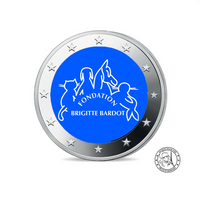 Brigitte Bardot - 2 Euro Commémorative - Colorisée