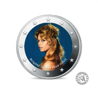 Brigitte Bardot - 2 Euro Commémorative - Colorisée