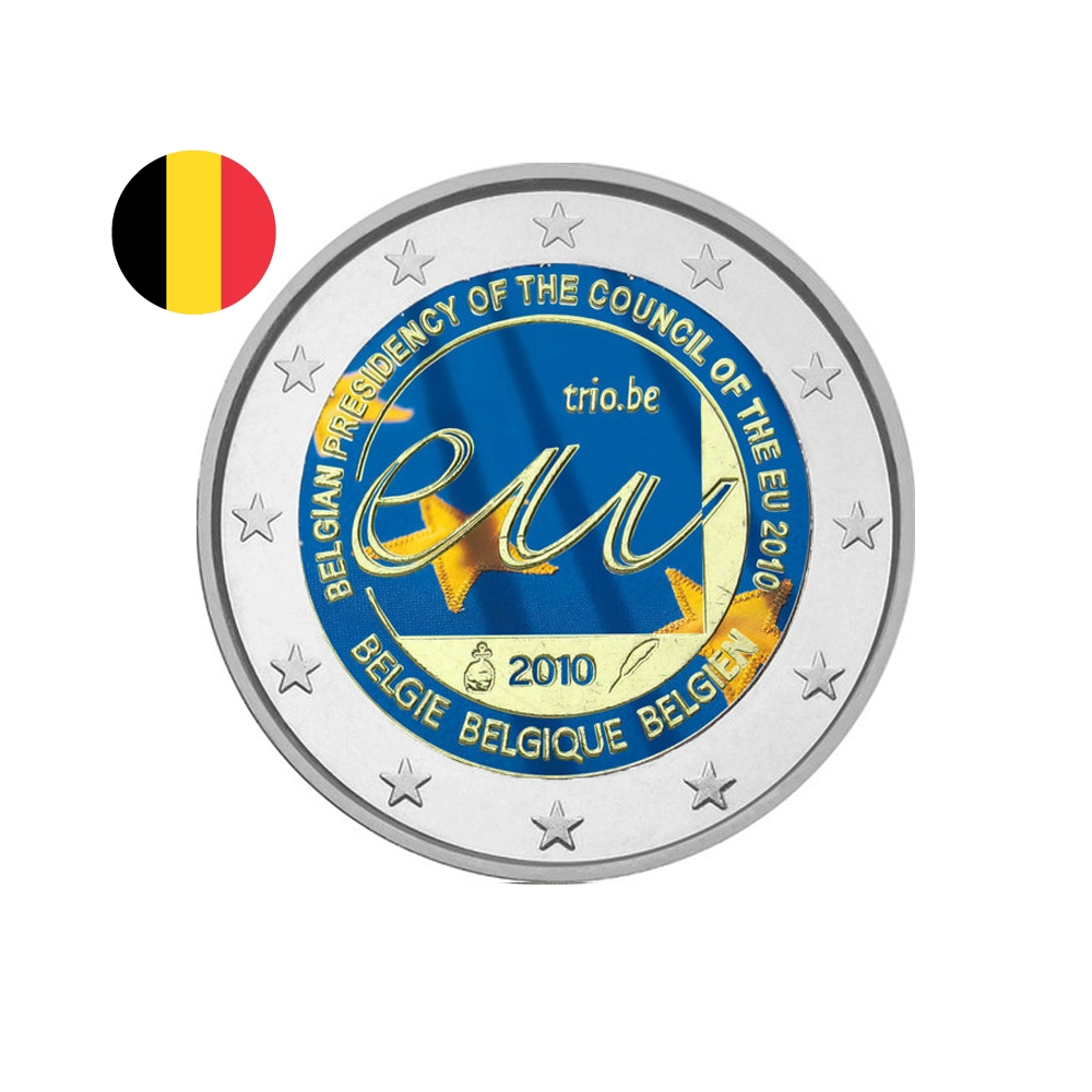 Belgique 2010 - 2 Euro Commémorative - Présidence belge de l'Union Européenne - Colorisée