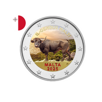 Malte 2025 - 2 Euros Commémorative - Le Bœuf Maltais - Colorisée