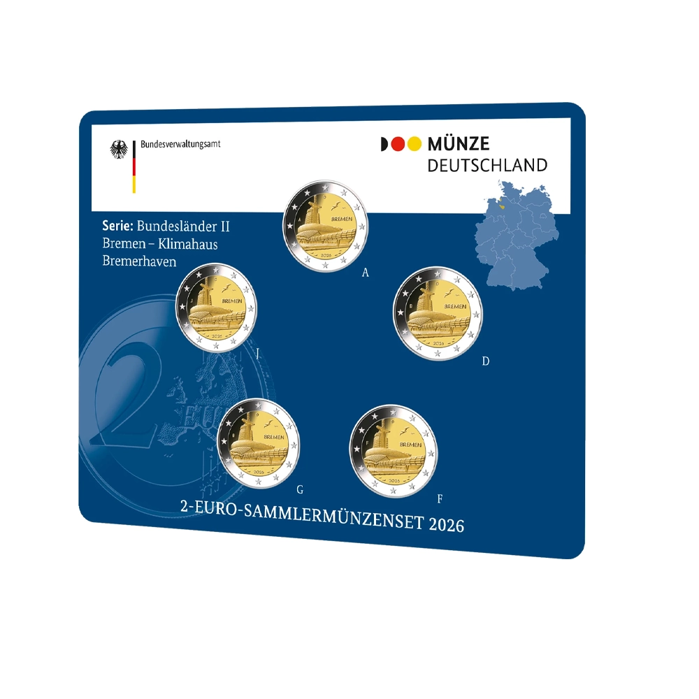Allemagne 2026 - 2 Euros commémorative - Brême - Maison du climat - BU