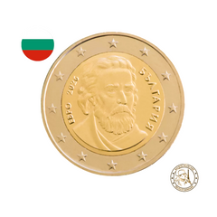 ⁣⁢Bulgaria 2026 - 2 Euro Comemorativă - Païssii de Hilendar - Placată cu aur⁤⁣