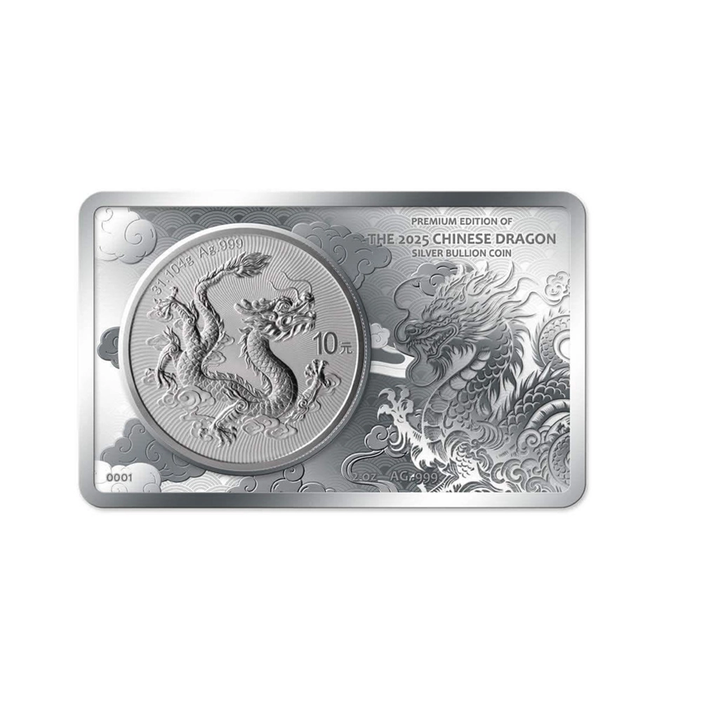 Bullion Dragon - Monnaie de 10 Yuan 3 Oz Argent - BE2026