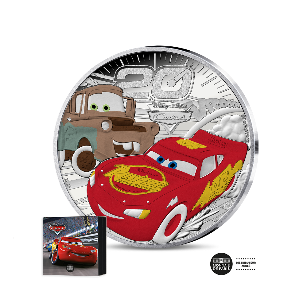 ⁣⁢Disney - Cars - 10 Euro Silver Coin - Proof Colorized 2026⁤⁣
