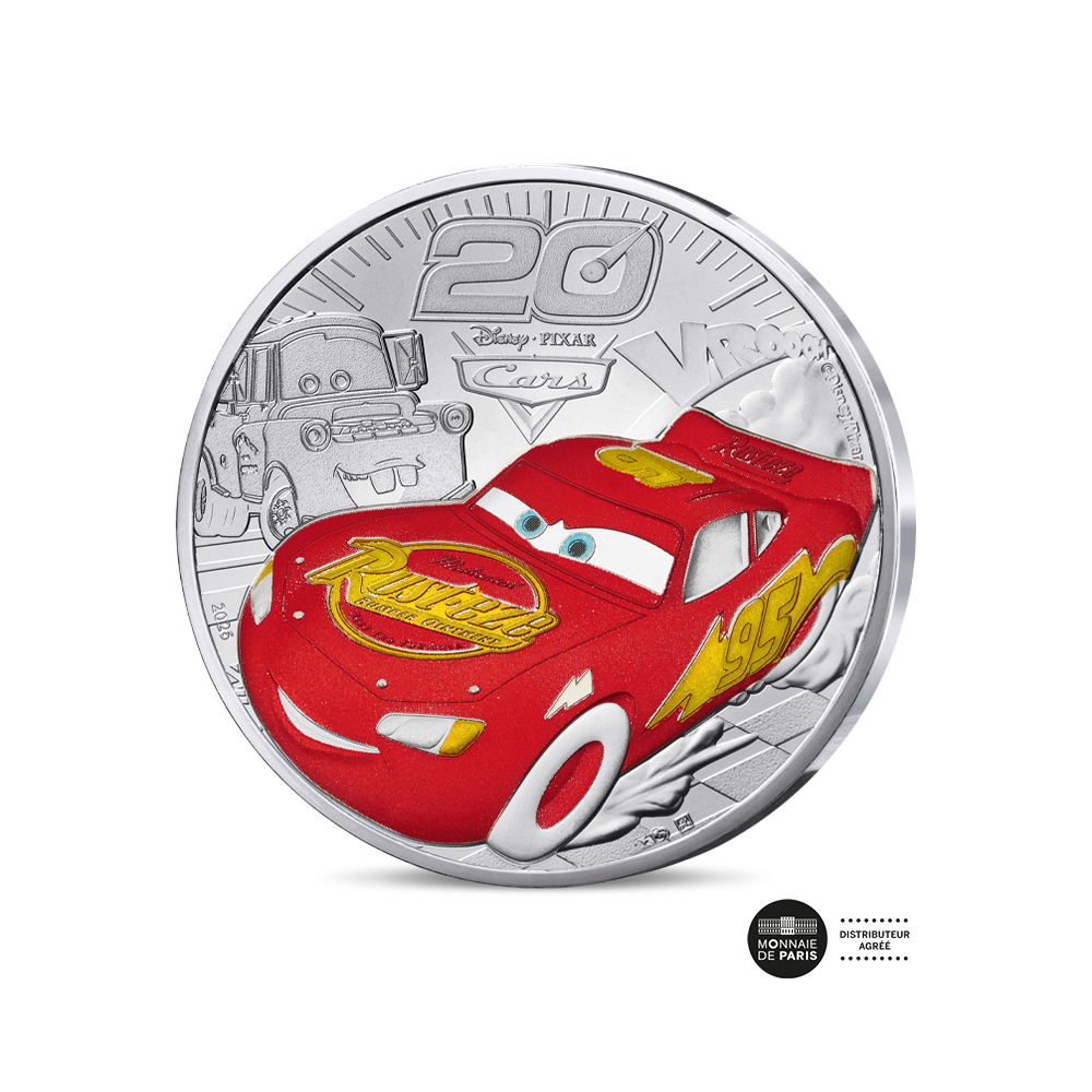 ⁣⁢Disney - Cars – Proginė 10 eurų moneta – Sidabras – 2026 m.⁤⁣