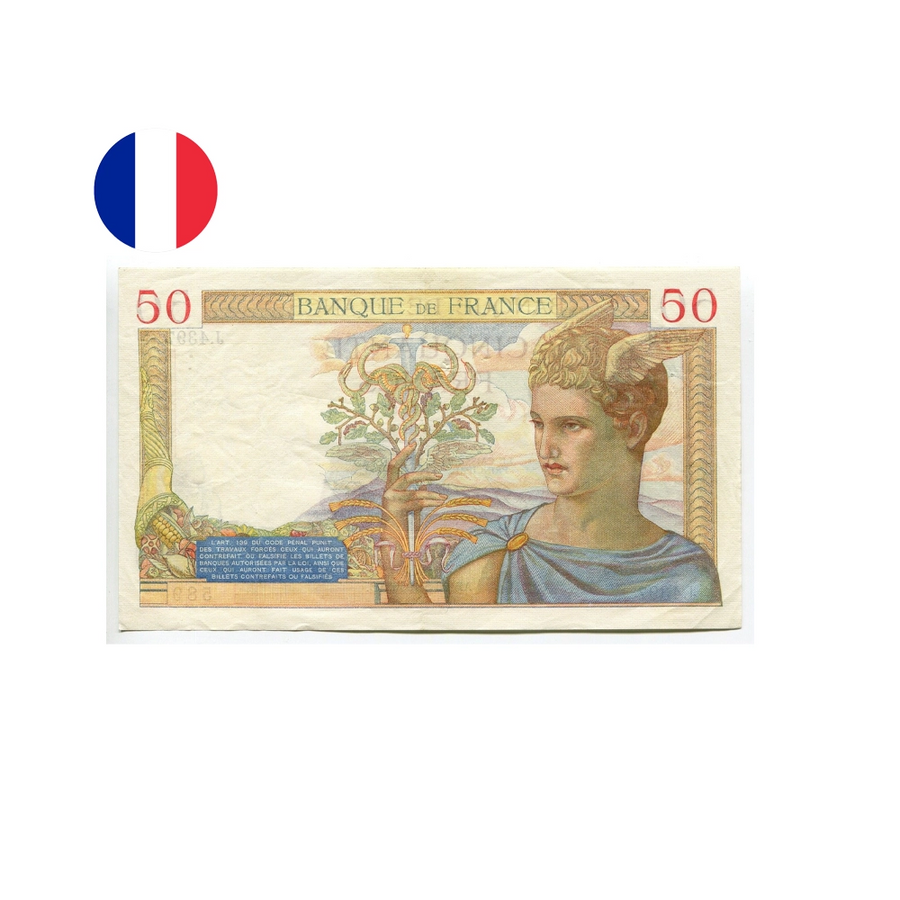 France - Billet de 50 Francs - Cérès - 1937-1940
