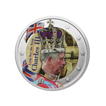 2 Euro Commémorative - King Charles III Coronation - Colorisée #4