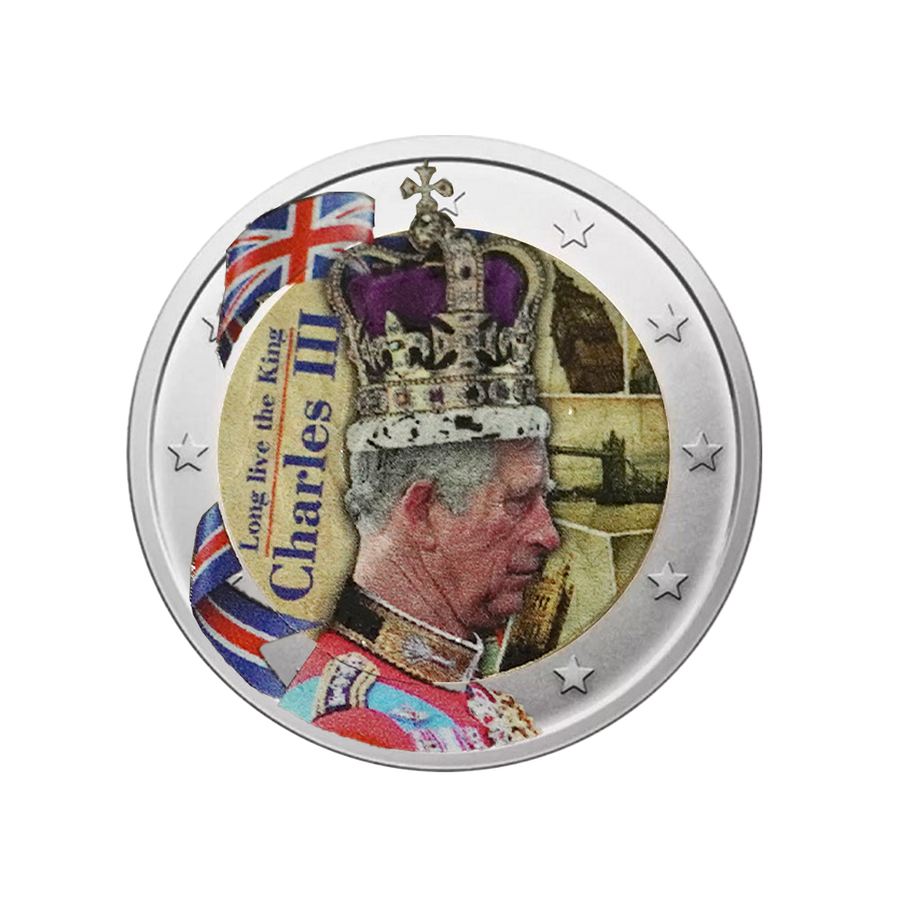 2 Euro Commémorative - King Charles III Coronation - Colorisée #4