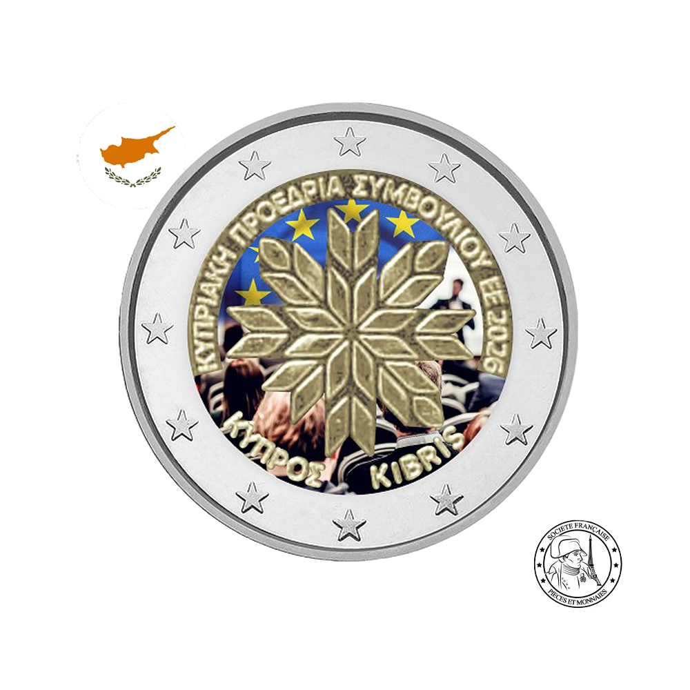 Chypre 2026 - 2 Euros Commémorative - Présidence du Conseil de l’UE - Colorisées