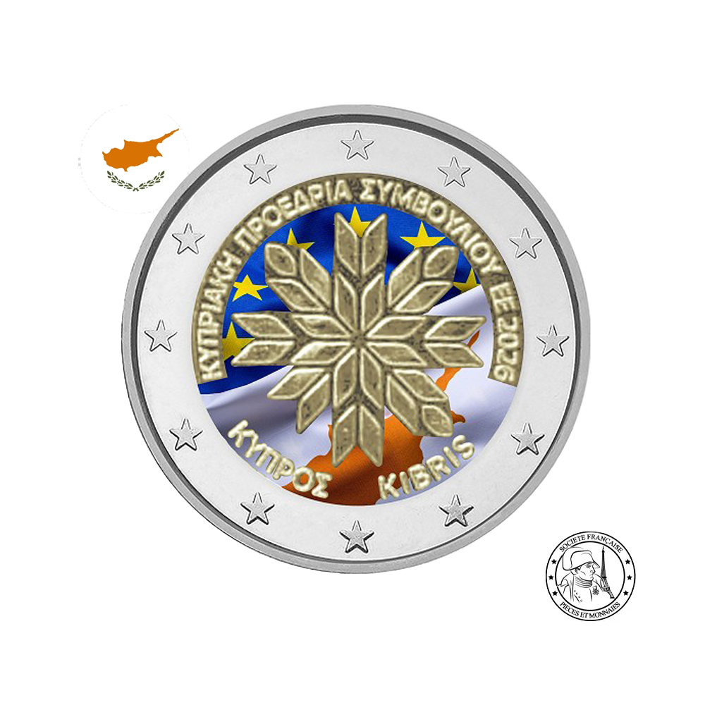 Chypre 2026 - 2 Euros Commémorative - Présidence du Conseil de l’UE - Colorisées