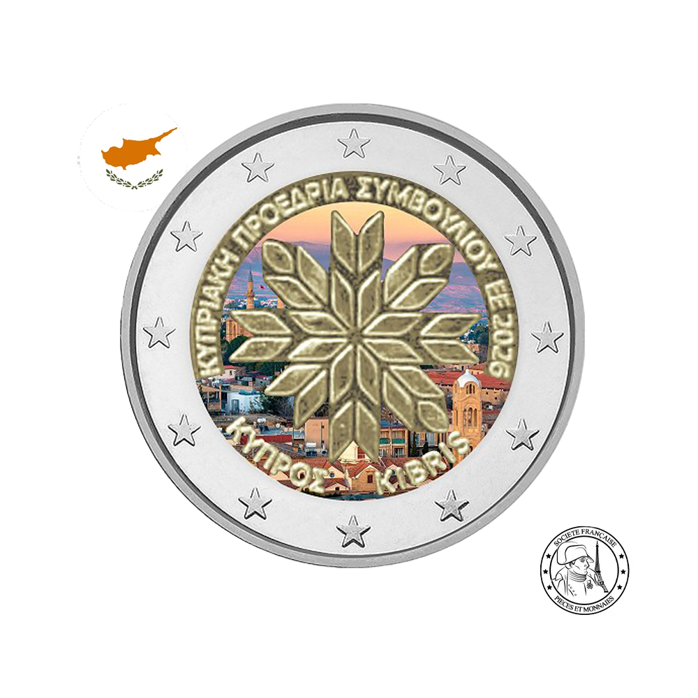 Chypre 2026 - 2 Euros Commémorative - Présidence du Conseil de l’UE - Colorisées