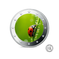Coccinelle - Porte-Bonheur - 2 Euros Commémorative - Colorisée