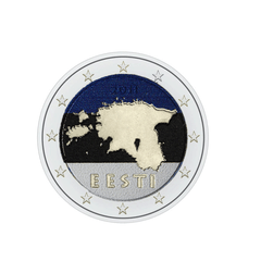 Estonie 2011 - 2 Euros Commémorative - Carte de l'Estonie - Colorisée