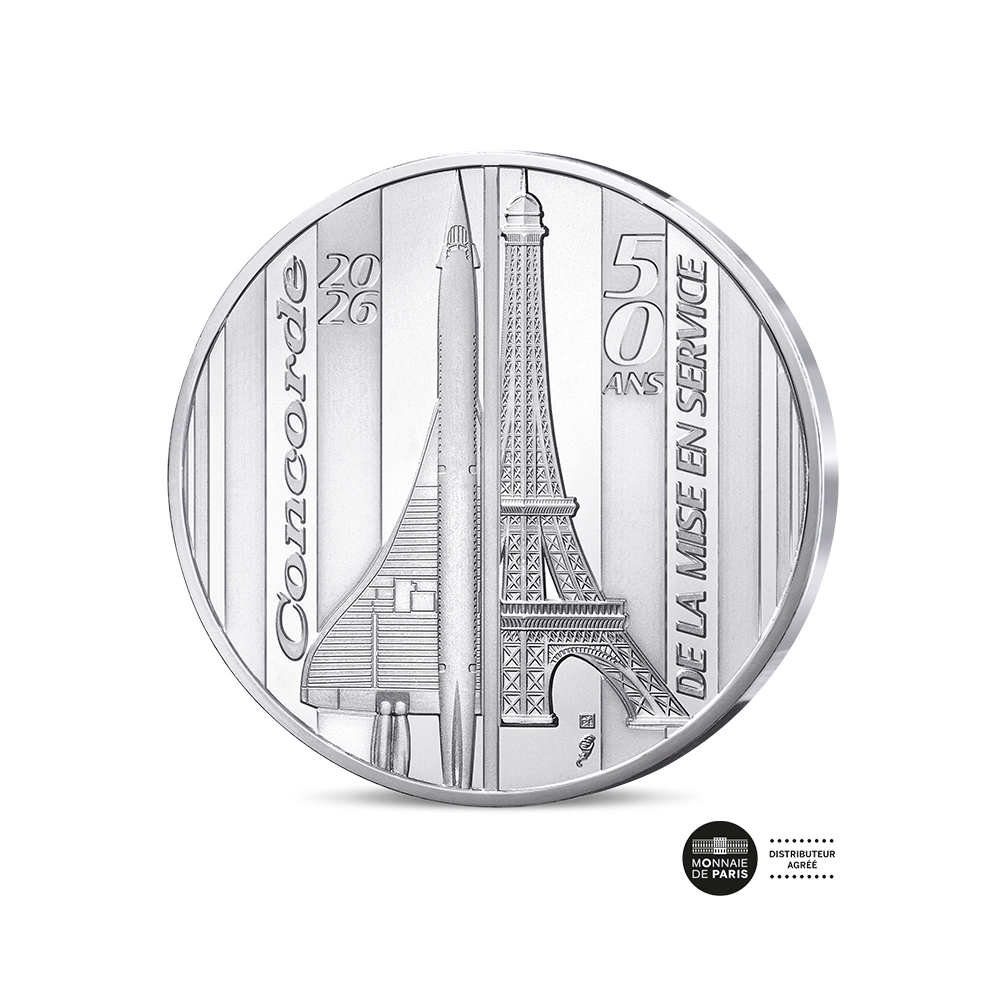50 ans de la mise en service du Concorde -  Monnaie de 10 Euros Argent - 2026