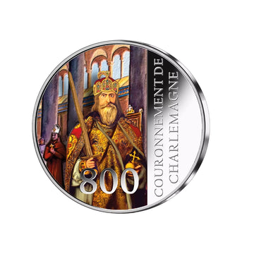 Frappe en Argent Colorisée - An 800, Couronnement de Charlemagne