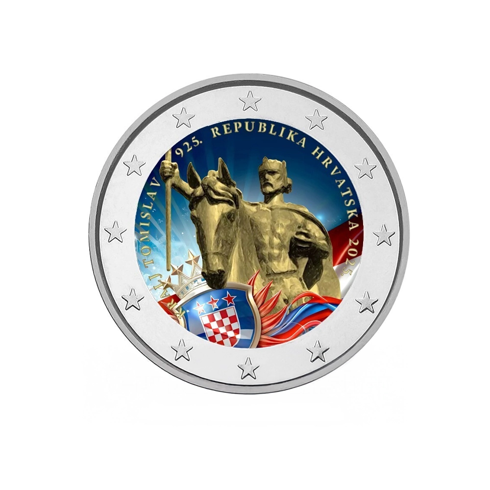 Croatie 2025 - 2 Euro Commémorative - 1100ème anniversaire du Royaume de Croatie et du couronnement du roi Tomislav - Colorisée
