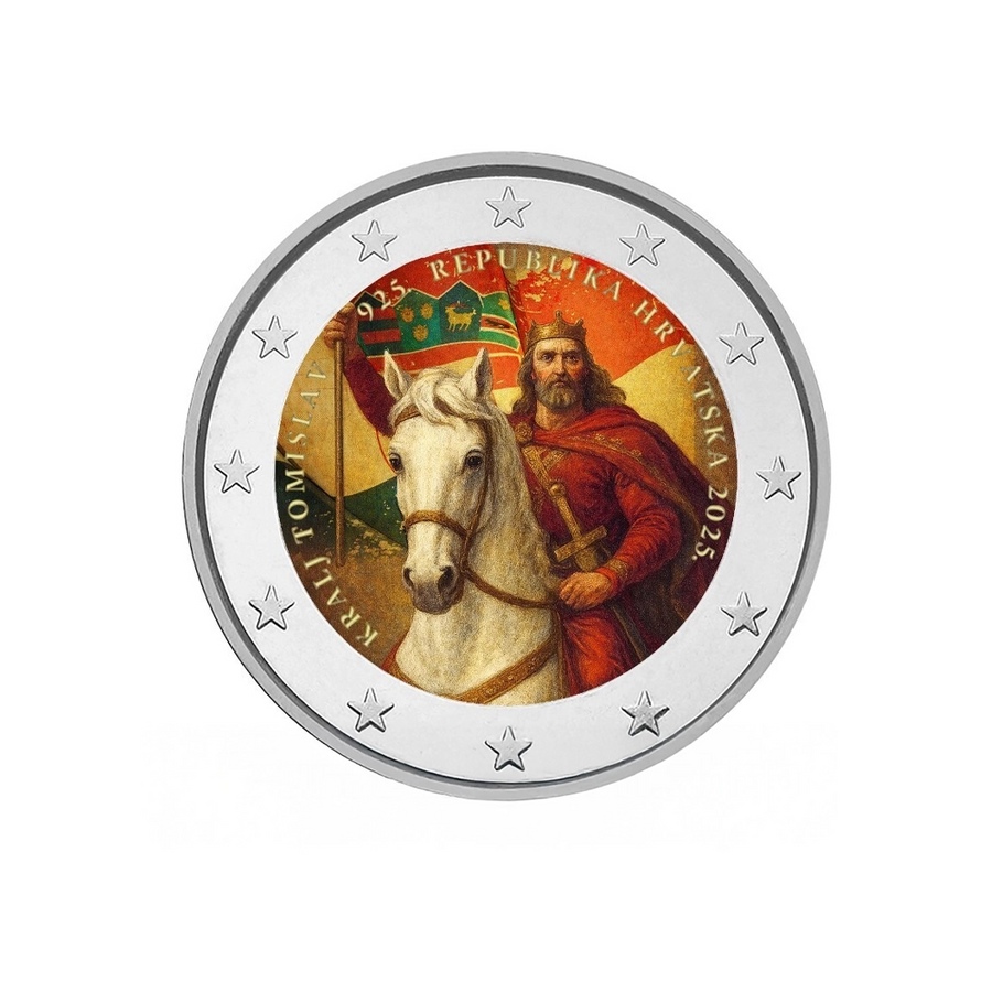 Croatie 2025 - 2 Euro Commémorative - 1100ème anniversaire du Royaume de Croatie et du couronnement du roi Tomislav - Colorisée