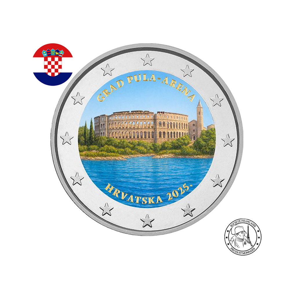 Croatie 2025 - 2 Euros Commémorative - Grad Pula - Arena - Colorisées