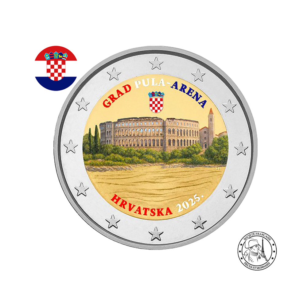 Croatie 2025 - 2 Euros Commémorative - Grad Pula - Arena - Colorisées
