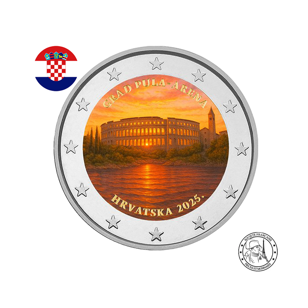 Croatie 2025 - 2 Euros Commémorative - Grad Pula - Arena - Colorisées