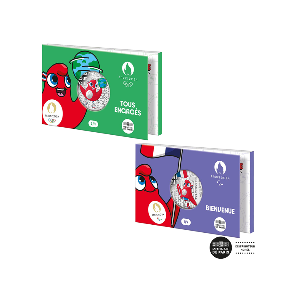 Paris Olympic Games 2024 - Set of 2 currencies of € 50 Silver + Collector box - Wave 1 - Colorized
